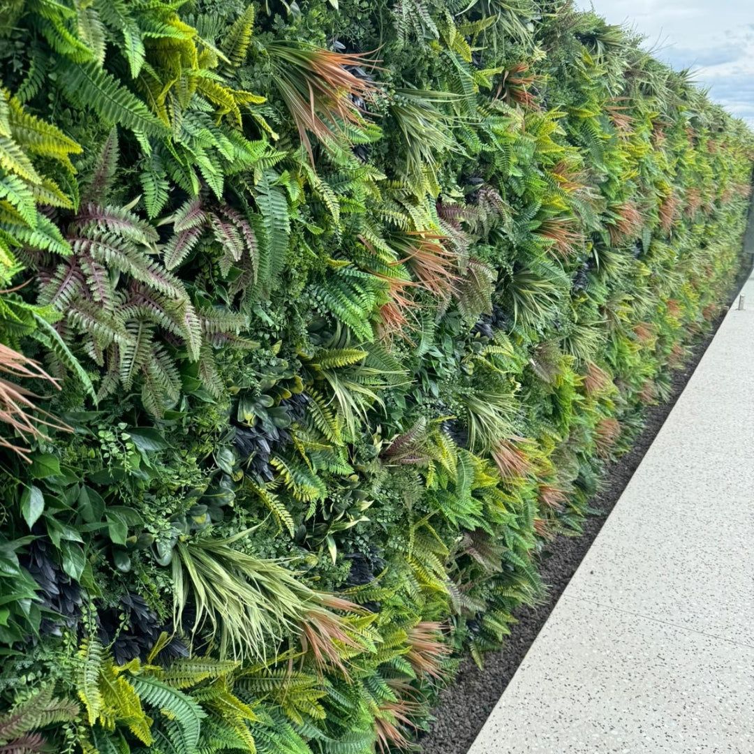 fake tropical plant vertical garden wall