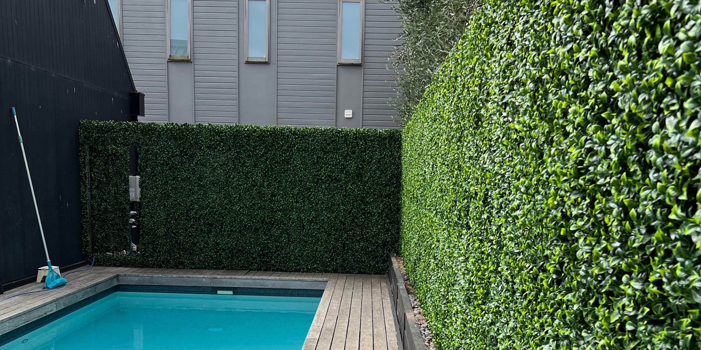 Forever Green Walls installed artificial hedge wall