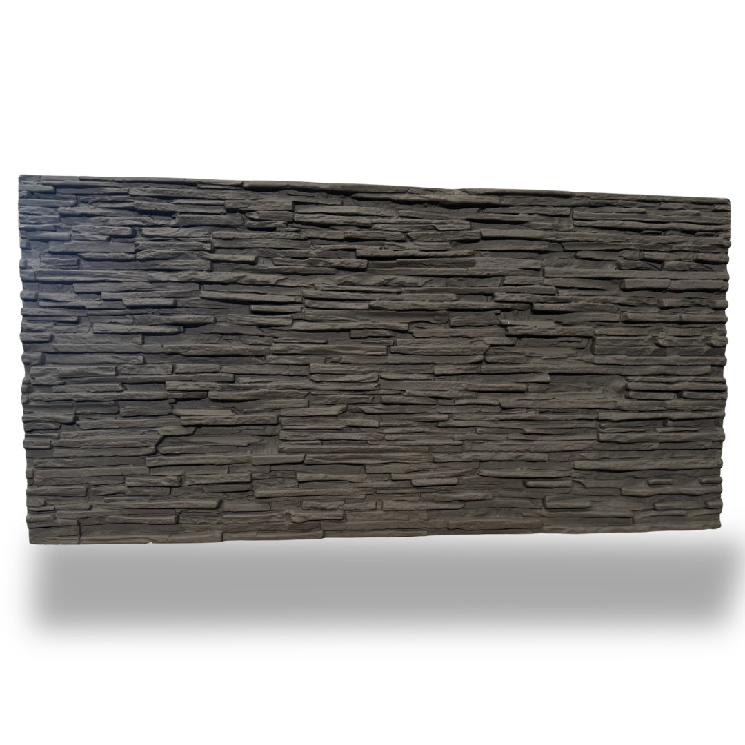 black stack stone artificial wall cladding